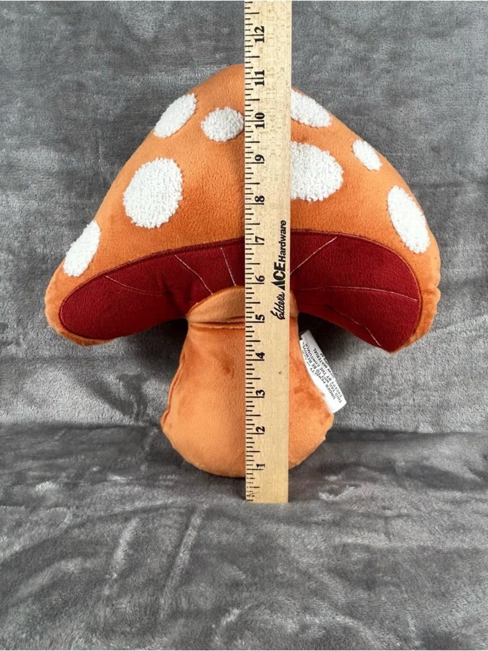 Retro Style Groovy Mushroom Decorative Pillow Shroom‎ Orange Red Cottagecore